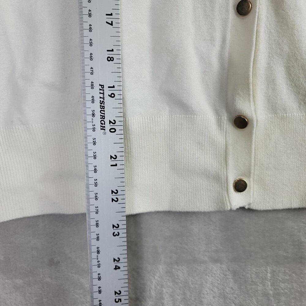T Tahari White Cream Light Women's Buttoned Sweater Vest | Size L - Picture 5 of 7